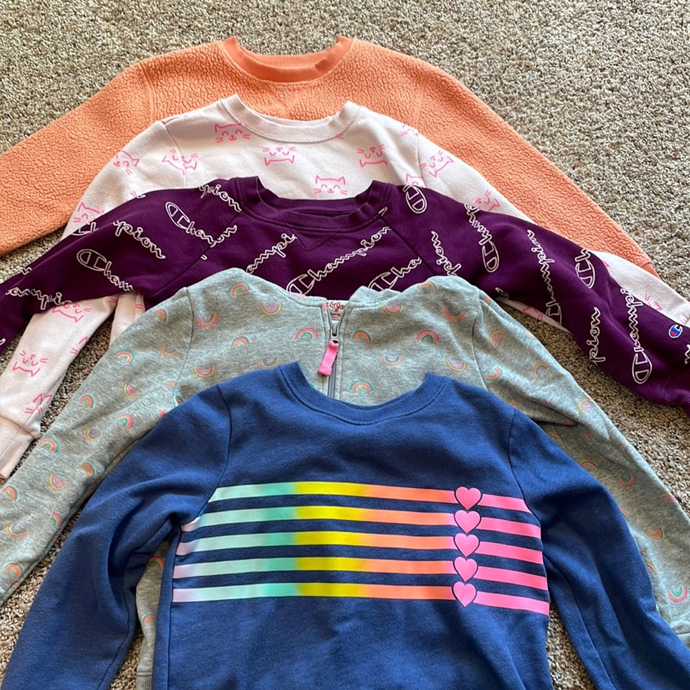 5 girls sweaters good used condition